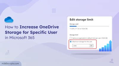 increase onedrive storage for a user.